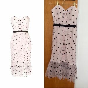 NEW Marchesa Notte Strapless Polka Dot Dress
